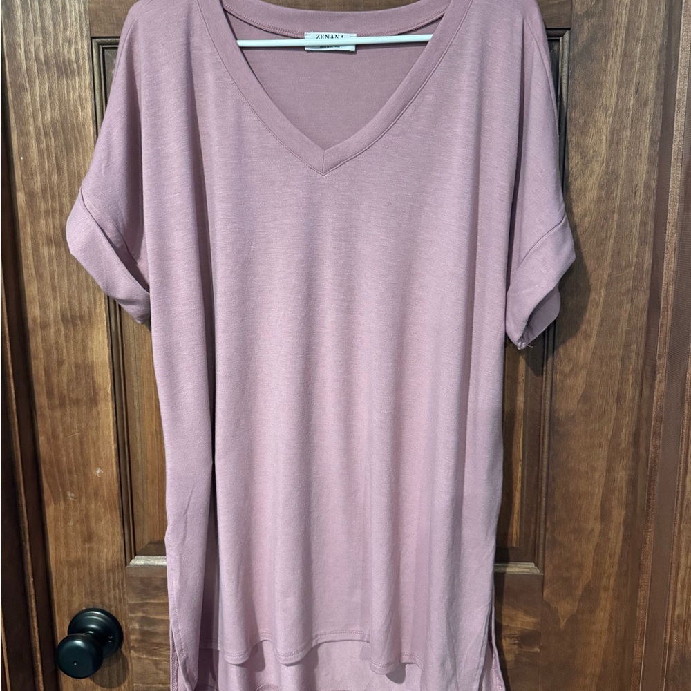 Zenana Outfitters Mauve Short Sleeve Tee